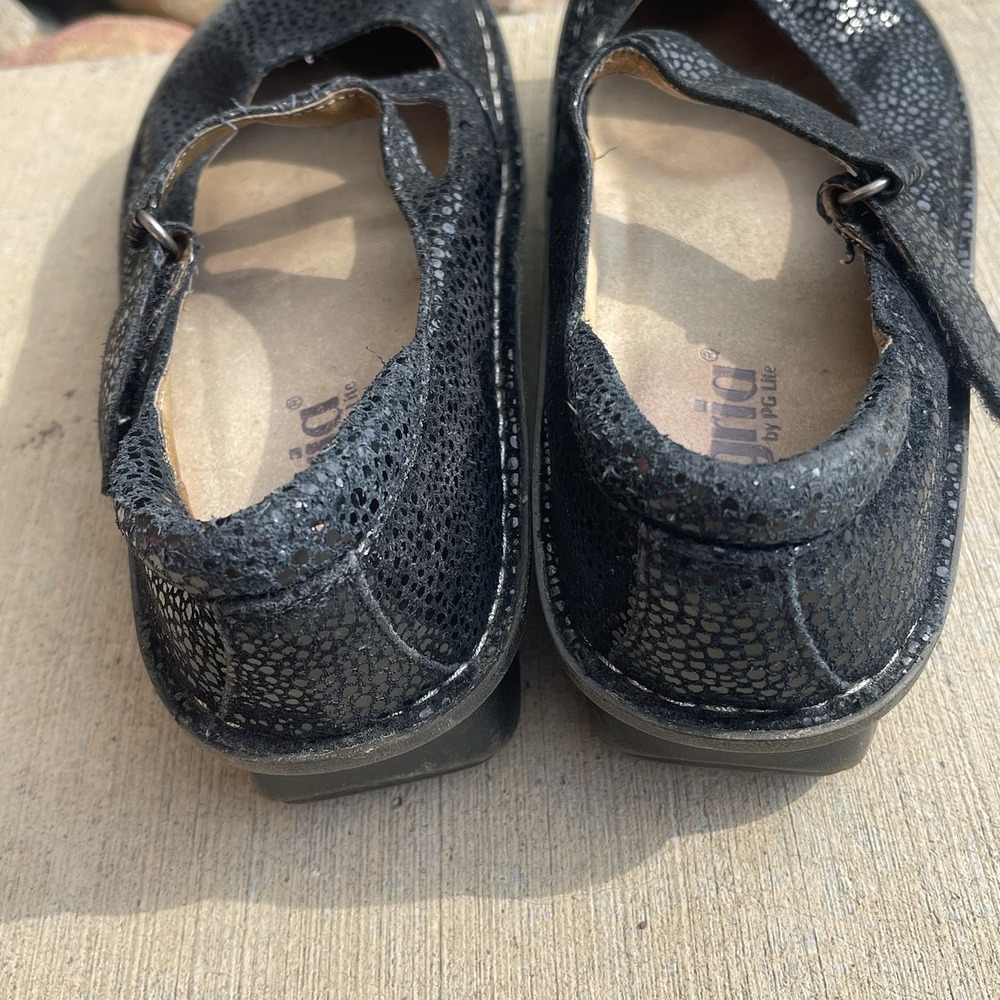 Alegria Dayna DAY561 Mary Jane Comfort Shoe Black Shimmer Leather EU 37 US 7-7.5 - Picture 4 of 8